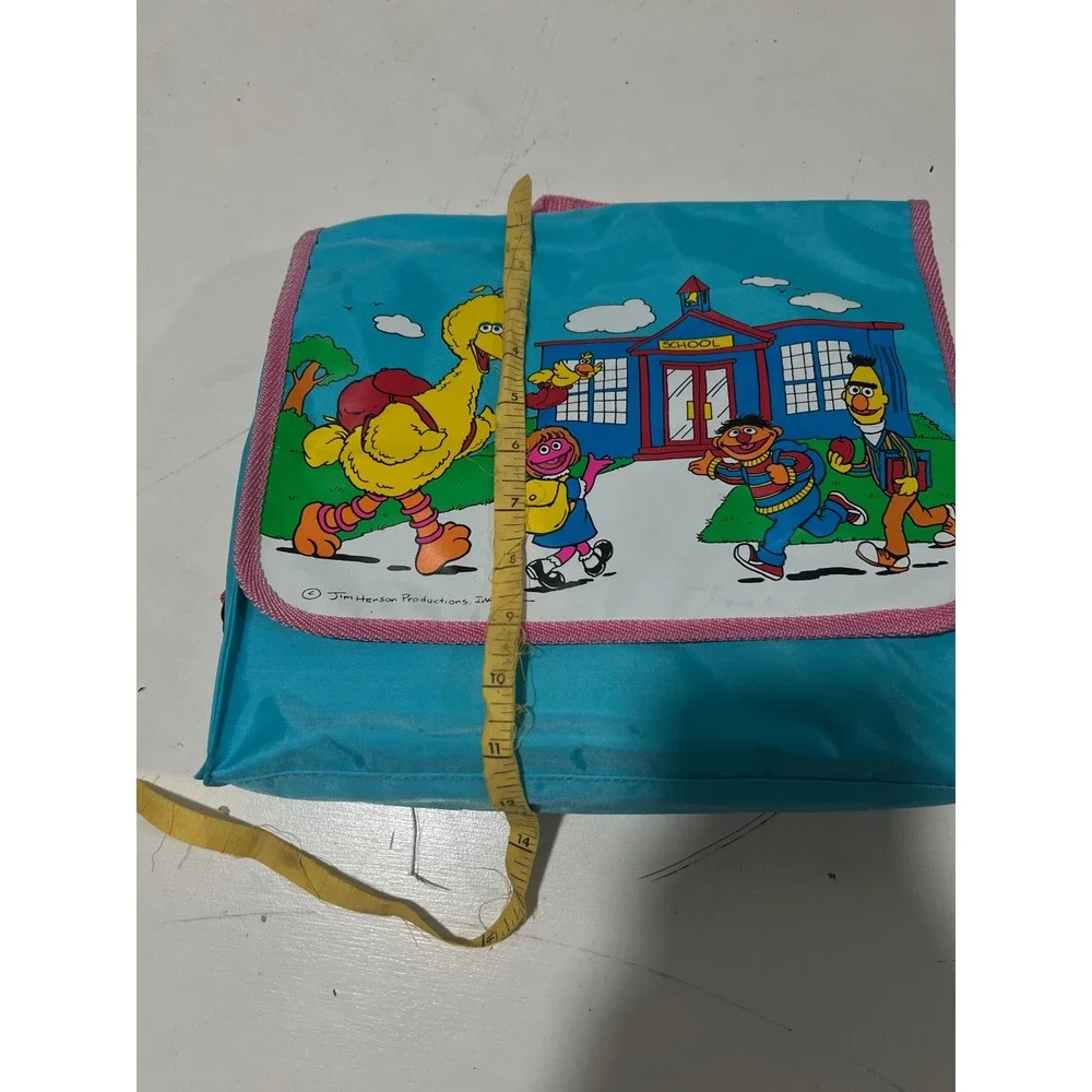 Vintage Sesame Street Big Bird Ernie Bert Toddler Backpack Teal Pink Jim Henson